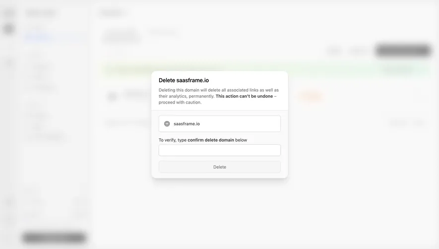 Dub Delete a custom domain