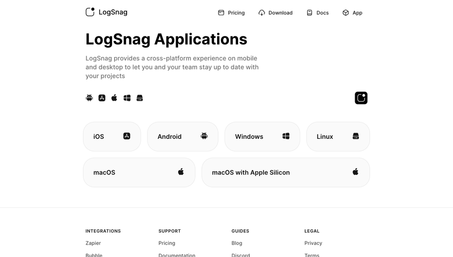 Logsnag Download Page