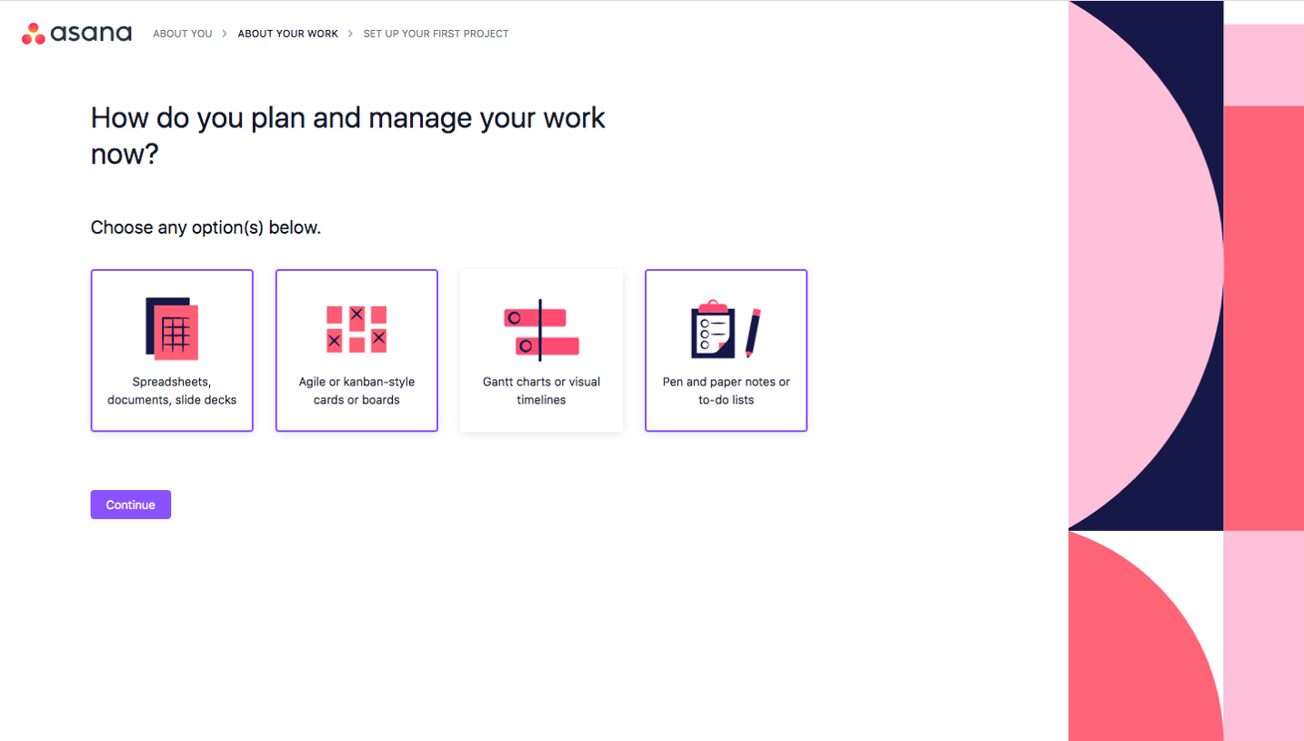 Asana Sign Up Flow