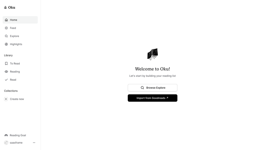 Oku Welcome Screen