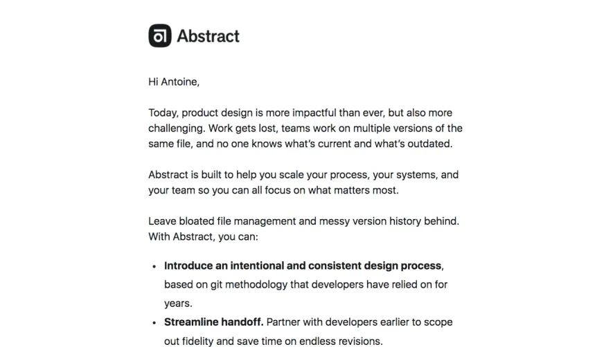 Abstract Welcome Email