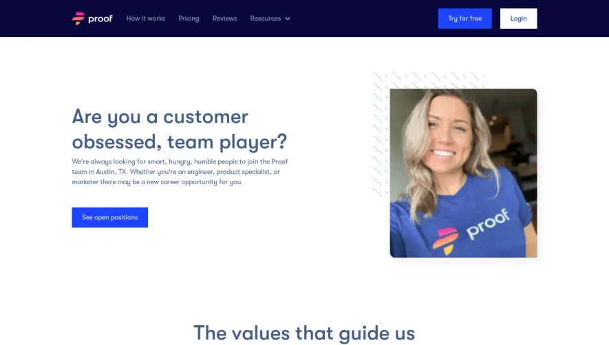 Proof Careers Page