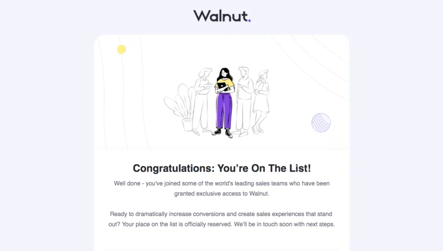 Walnut Early Access Email
