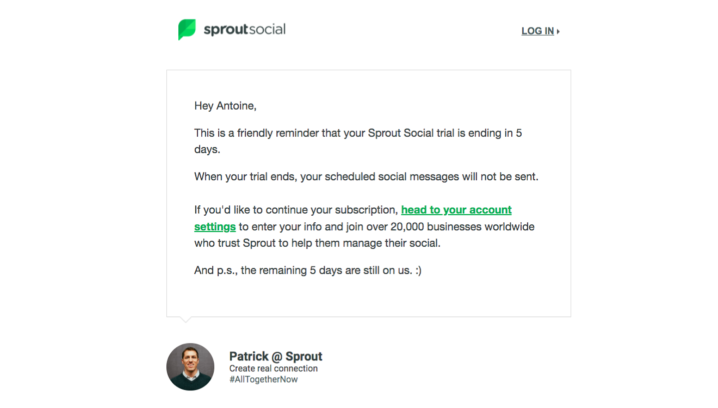 Sprout Social Free Trial Emails