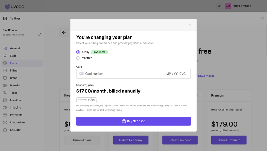 Uvodo Checkout