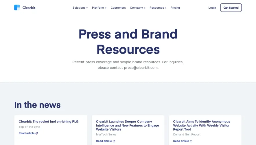 Clearbit Press Page