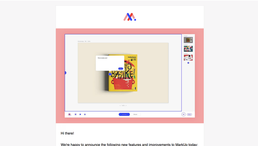 MarkUp New Features Emails