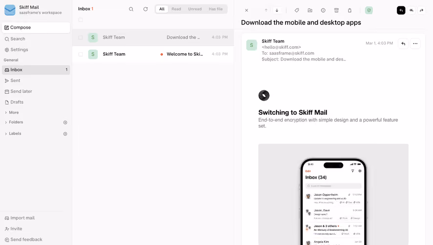 Skiff Inbox