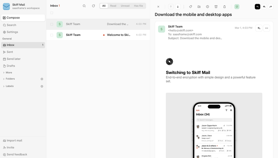 Skiff Inbox