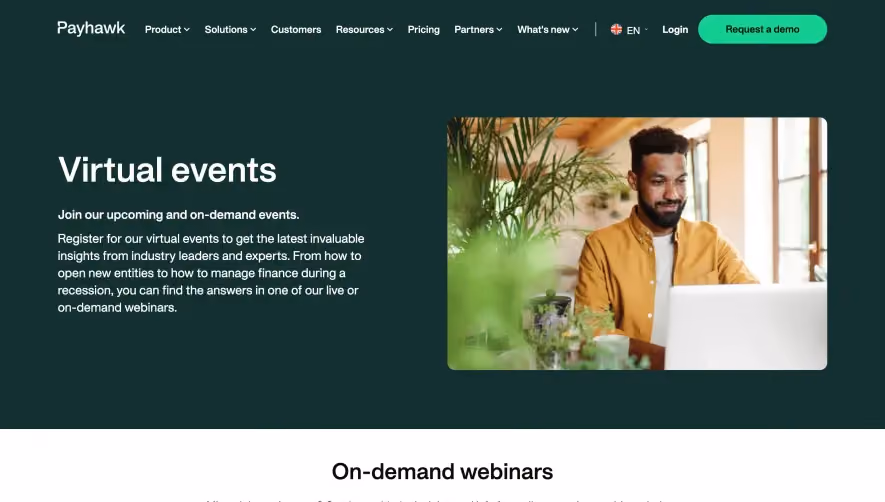 Payhawk Webinars Page