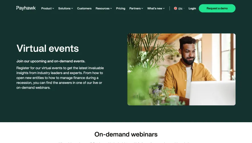 Payhawk Webinars Page