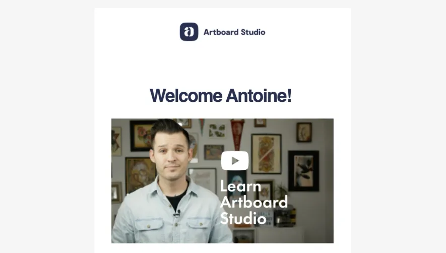 Artboard Studio Welcome Email