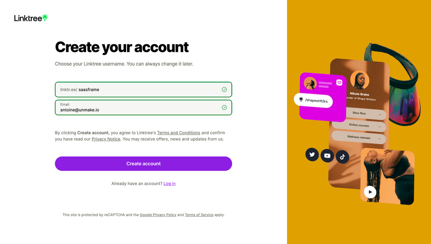 Linktree Signup