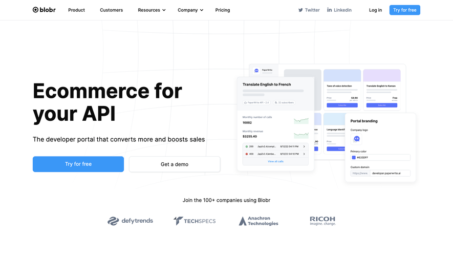Blobr Landing Page