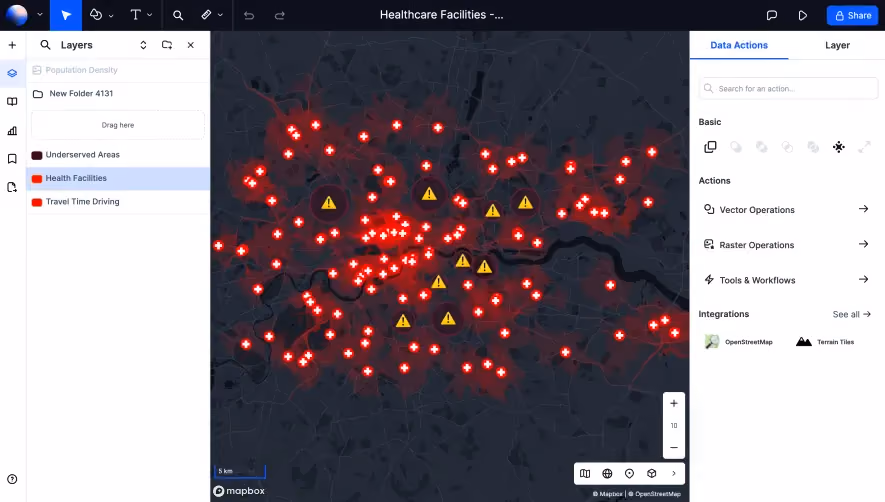 Atlas Healthcare Facilities Map