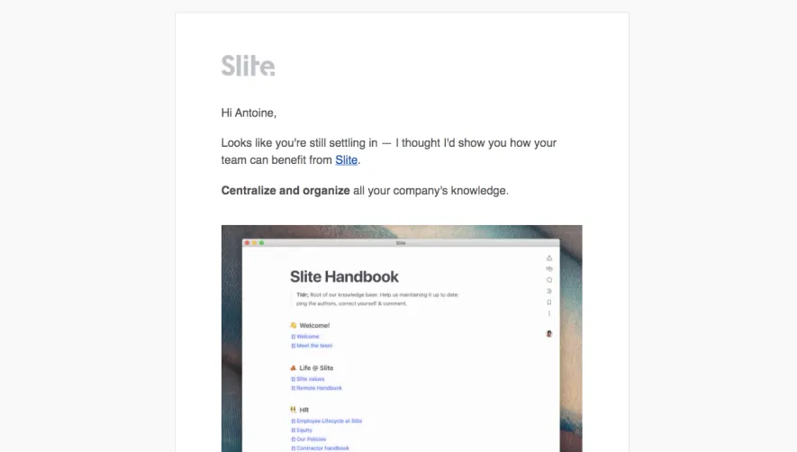 Slite Retention Emails