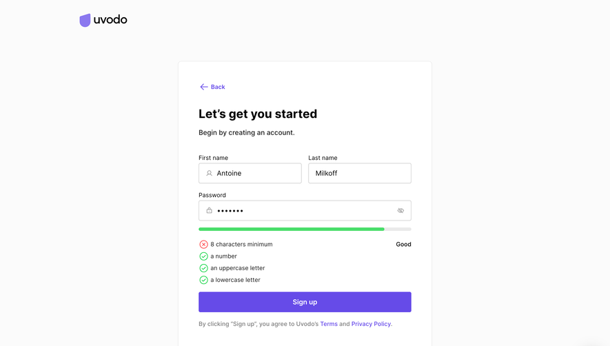Uvodo Uvodo Signup