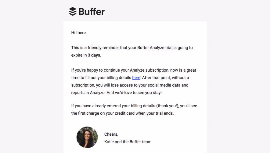 Buffer Free Trial Emails