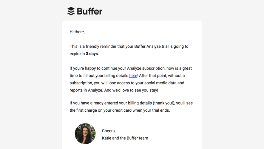 Buffer Free Trial Emails