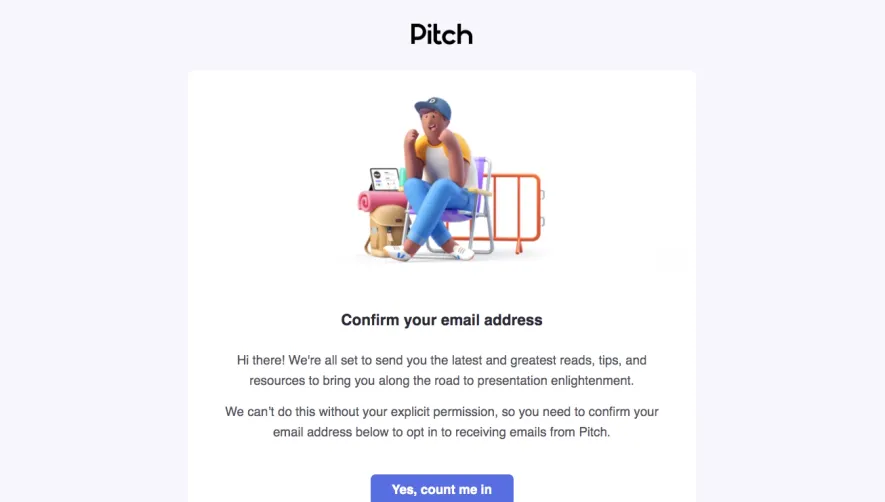 Pitch Account Verification Email