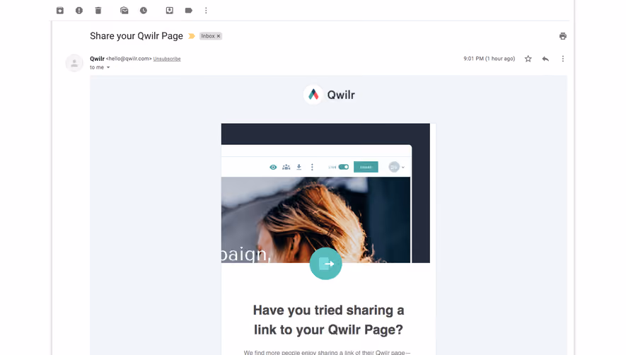 Qwilr Onboarding Email Flow