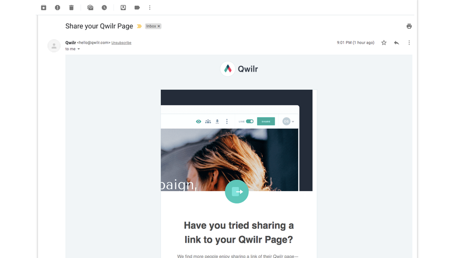Qwilr Onboarding Email Flow