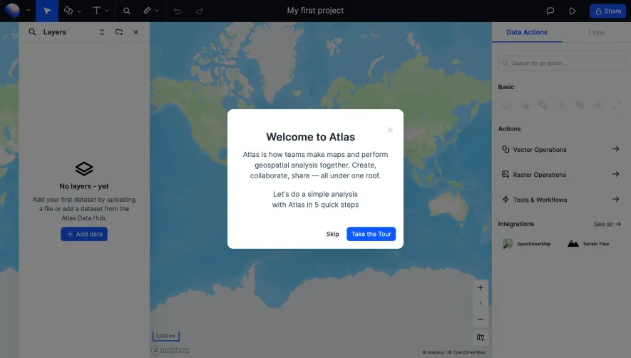 Atlas Welcome Screen