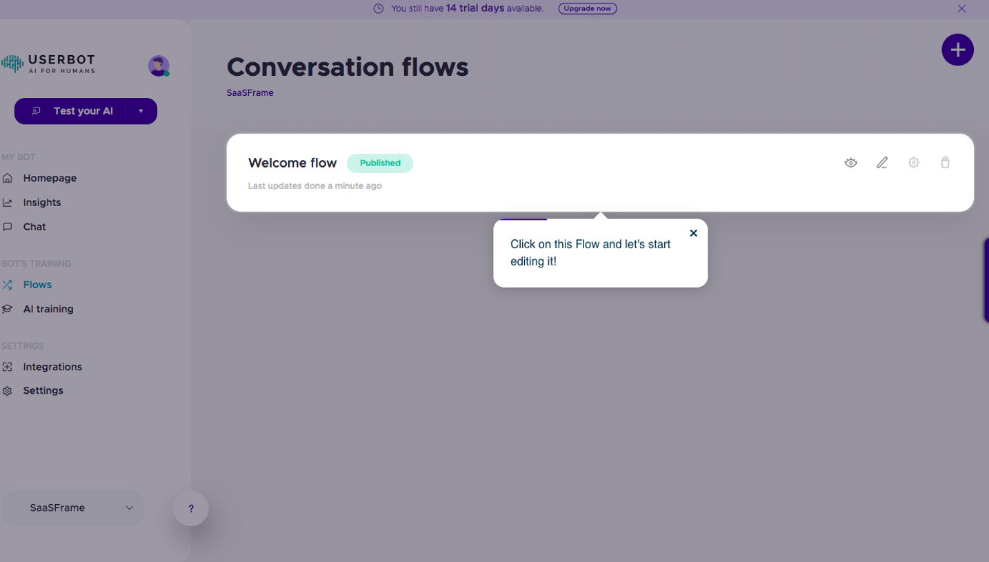 Userbot Product Tour