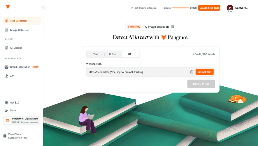 Pangram Extract text from a URL