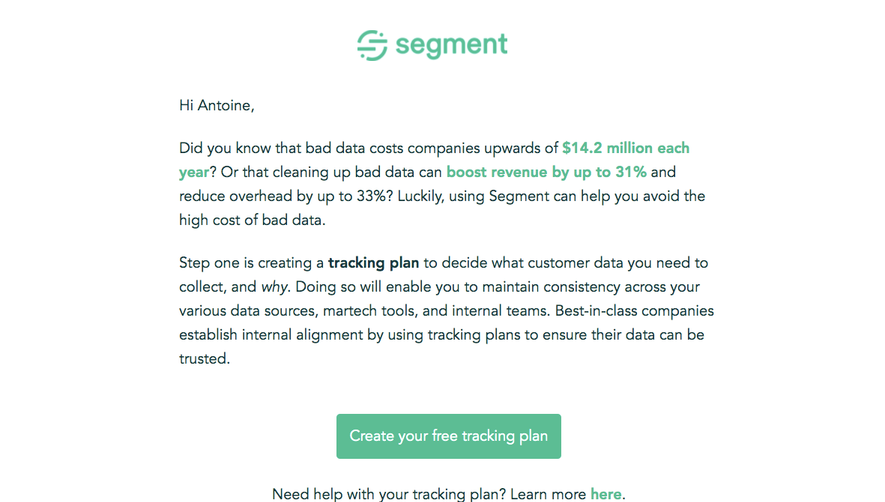 Segment Onboarding Emails