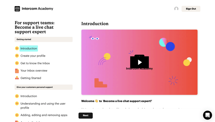 Intercom Academy