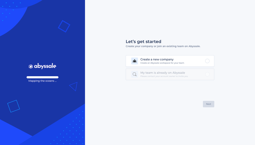 Abyssale Sign Up Flow