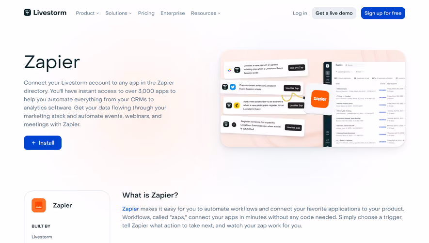 Livestorm Integrations Page