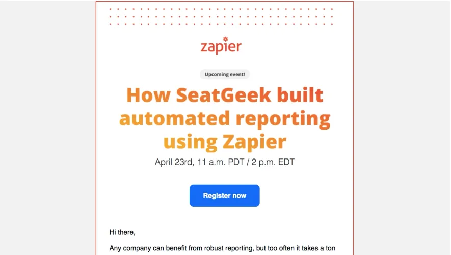 Zapier Webinars Emails