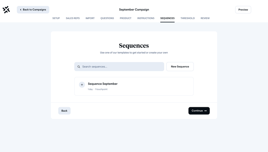 Sellx Campaign Setup