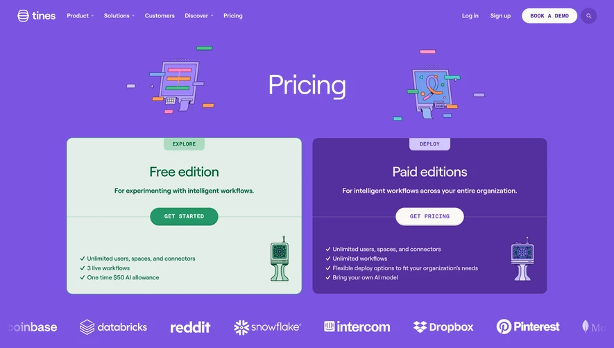 Tines Pricing Page