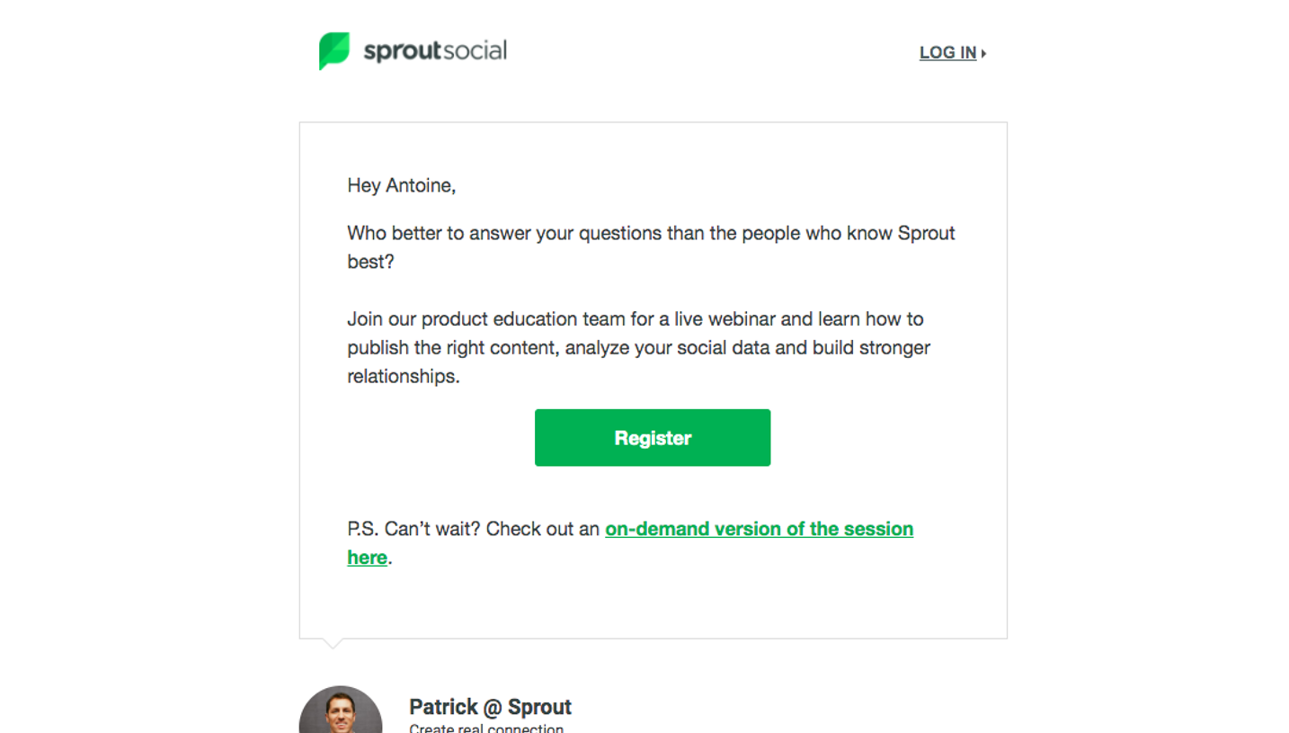 Sprout Social Onboarding Email Flow