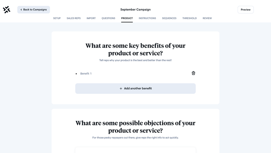 Sellx Campaign Setup