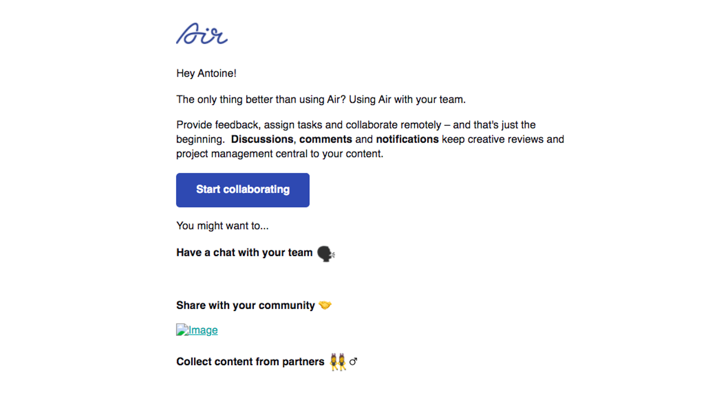 Air Onboarding Emails