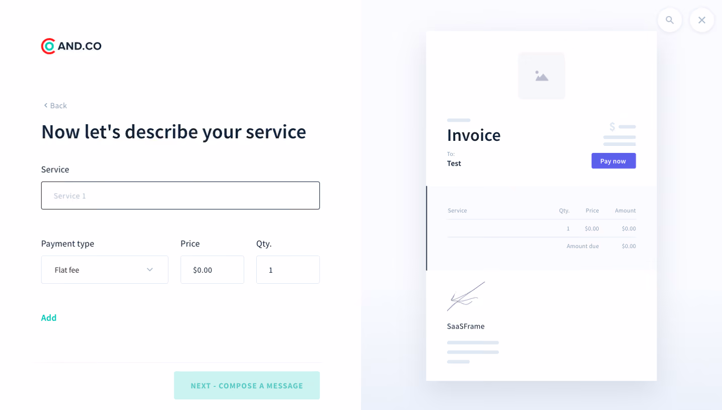 AND.CO Onboarding Flow