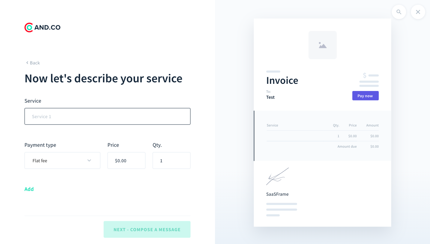 AND.CO Onboarding Flow