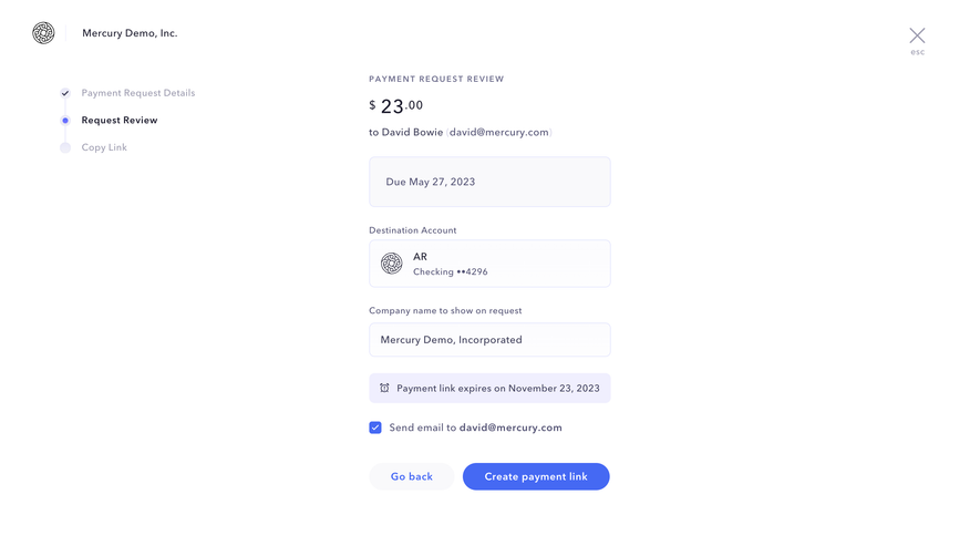Mercury Payment Request Review