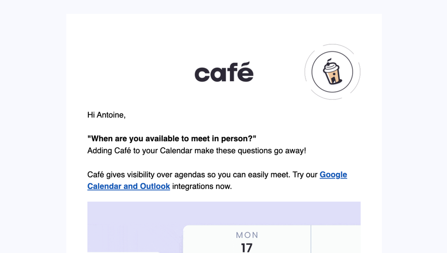 Café Onboarding Email