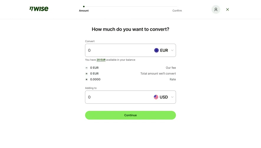 Wise Select Conversion Amount