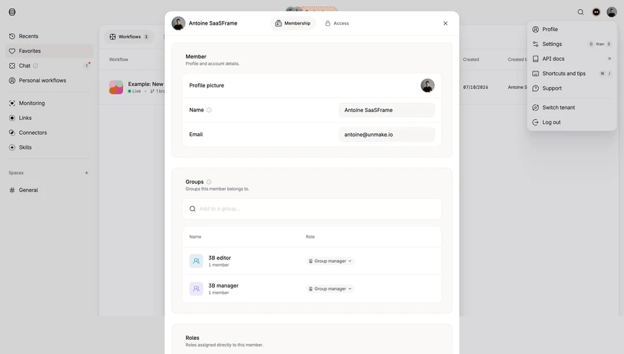 Tines Member Profile & Roles
