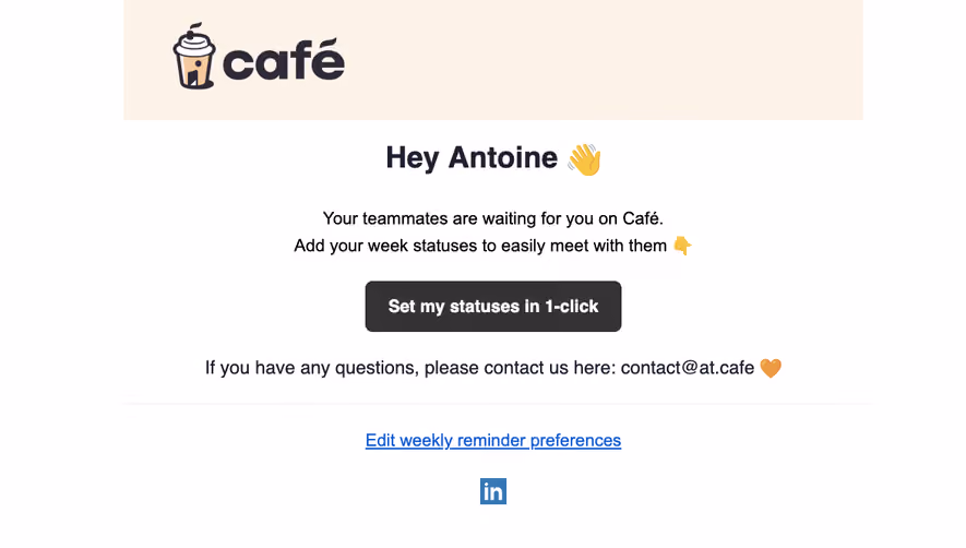 Café Activation Emails
