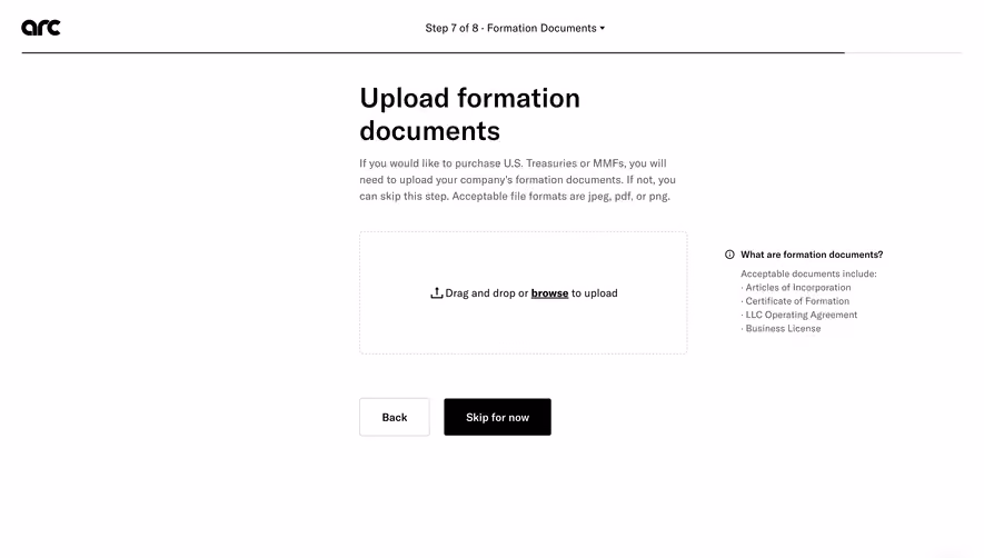Arc Account Setup