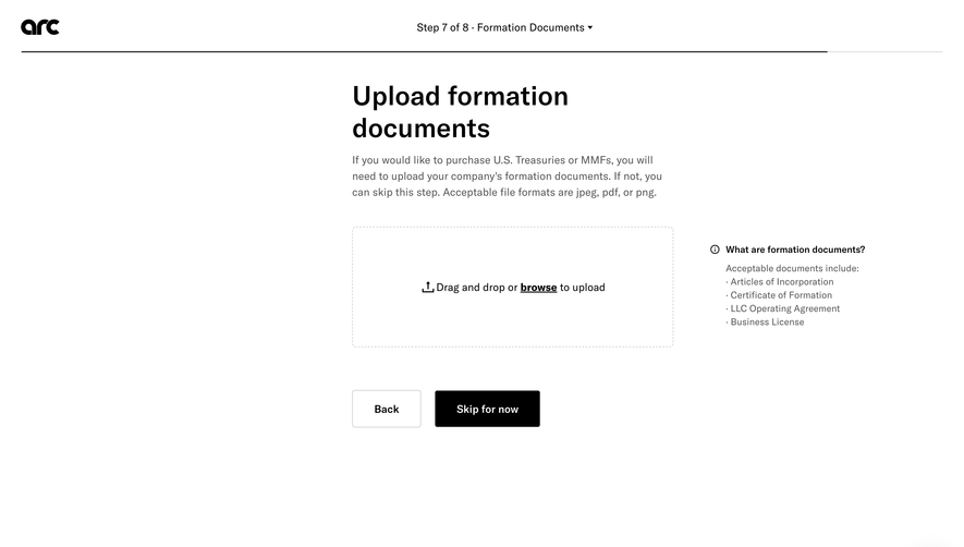 Arc Account Setup