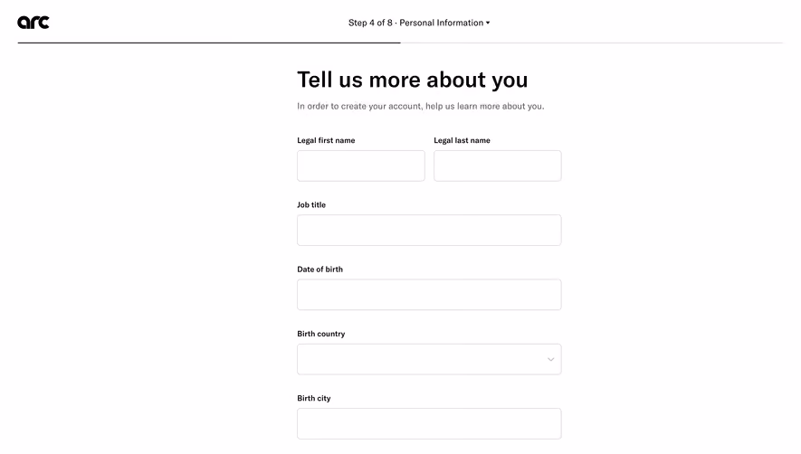 Arc Account Setup