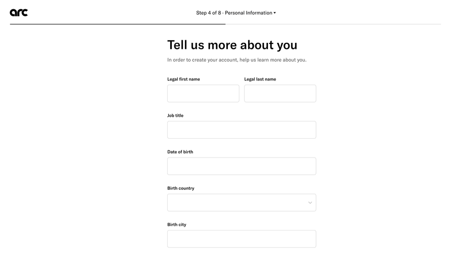 Arc Account Setup